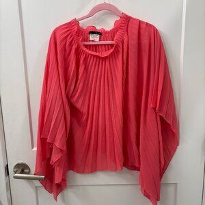 Peperosa Italian Coral Pink Pleated Blouse – One Size